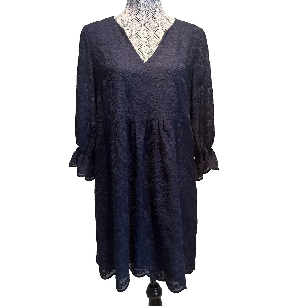 madewell navy lace dress MADEWELL Navy Lace Dress
